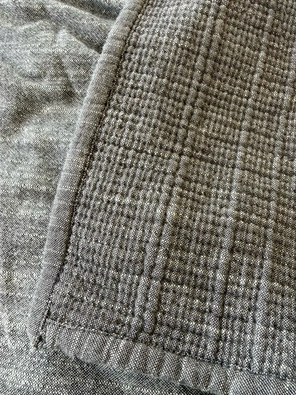 Restoration Hardware Channel Stitched Grey Cotton Shams Standard Size (2)